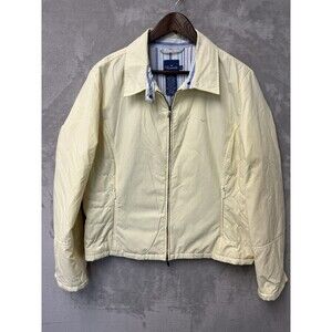Faconnable Jacket Women's XL Yellow Full Zip Cotton Lightweight‎